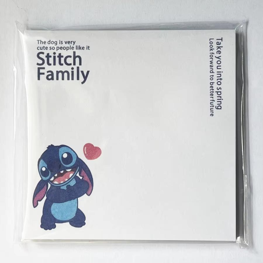 MINISO 50 piezas Disney Stitch Notas Adhesivas Anime No Times Memo Removibles Adhesivas Dibujos Animados Pegatinas Material Escolar Papelería