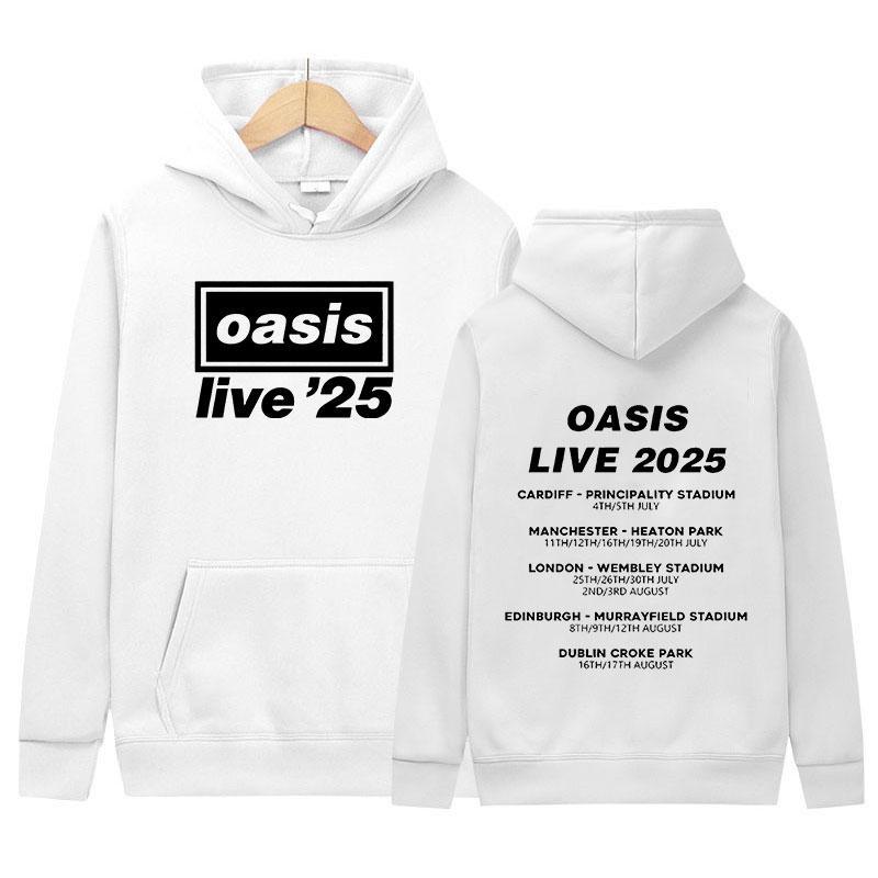 2025 O-Oasis Live 25 Tour Print Hoodie Men's Retro Long Sleeve Fashion Sweatshirt Unisex Fleece Loose Pullover Hooded Streetwear