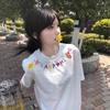 American high street hand-painted graffiti black short-sleeved t-shirt women's summer new popular niche loose half-sleeved top