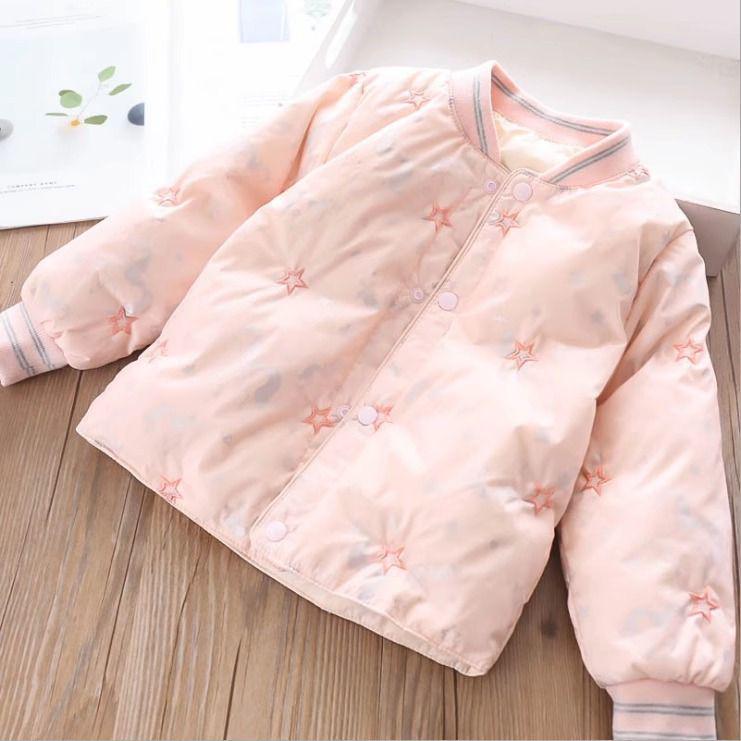 

Модная куртка из пуха белого утенка для девочек 2025 года: Легкая детская верхняя одежда для осени и зимы. 150 розовый