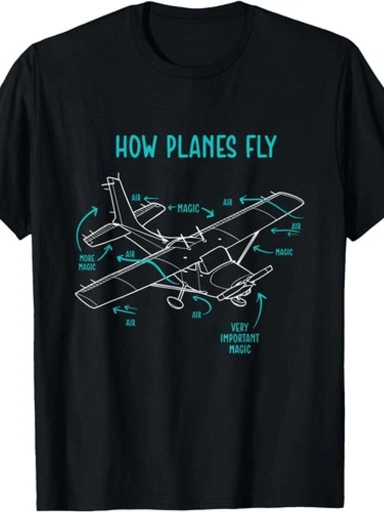 Unisex T-shirt How Planes Fly - Airline Pilot Aviation Aircraft Lover T-Shirt Men's Oversized Fashion T-Shirt, PLUS