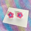 Korean Fashion Colorful Flower Clip Earrings for Women Sweet Ear Cuffs Temperament Summer Jewelry Gift Y2K Accessories Party