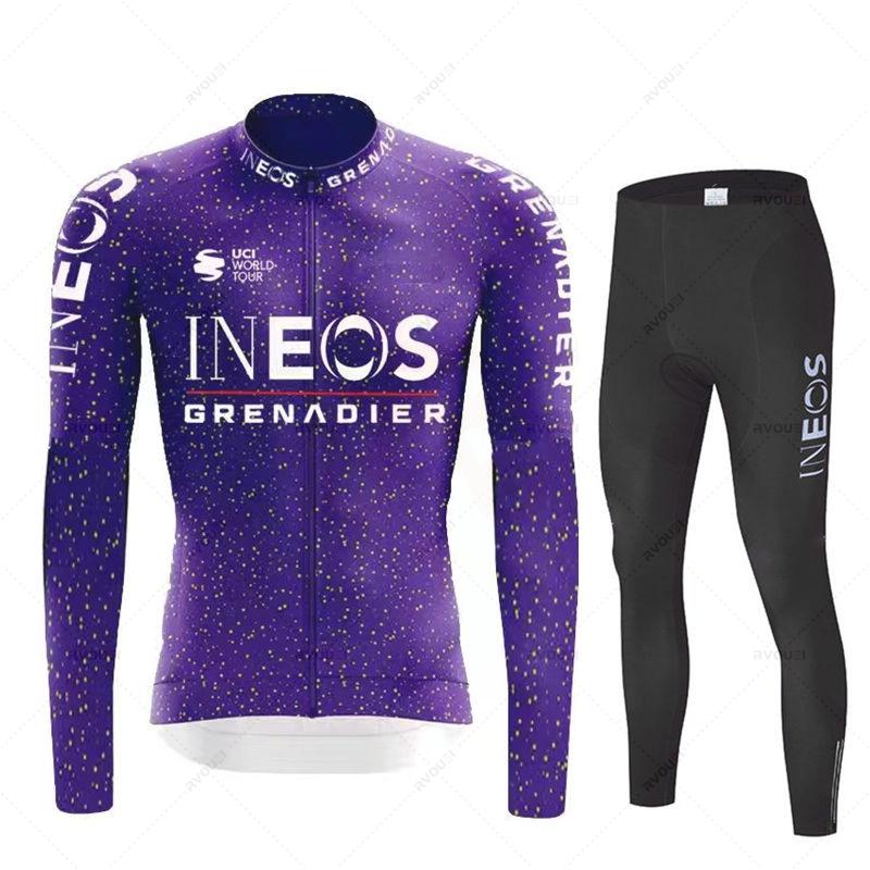 Ineos Grenadier Autumn Cycling Jersey Set Ropa Ciclismo Spring Long Sleeve Bicycle Clothing MTB Bicicleta Maillot Bike Culotte