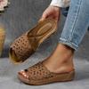 2025 Summer Foreign Trade New Women's Thick-soled Slippers Large Size Fish Mouth Wide Strip with Thick-soled Slippers Women