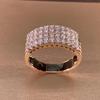 Huitan Gorgeous Rose Gold Finger Ring Female Engagement Party Jewelry Luxury Lady Shining Accessories for Anniversary