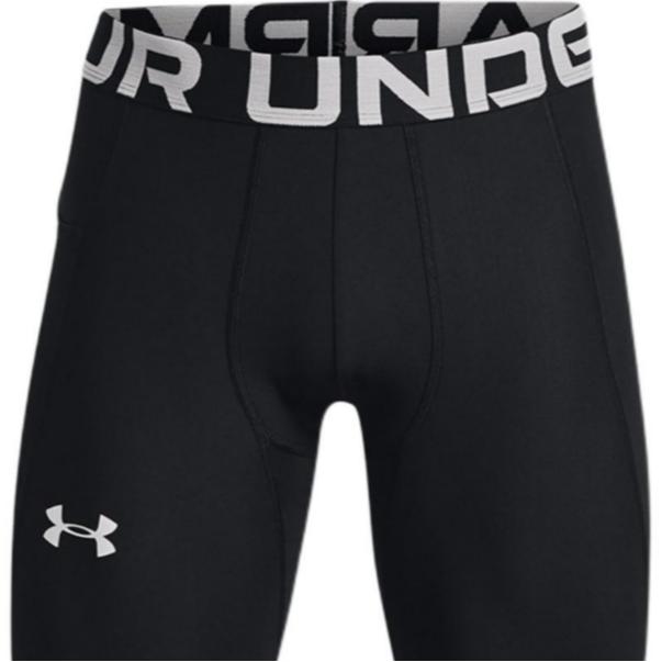 Under Armour HeatGear ArmourPrint Mid-Rise Compression Leggings Men Bottoms Black 1377824-001