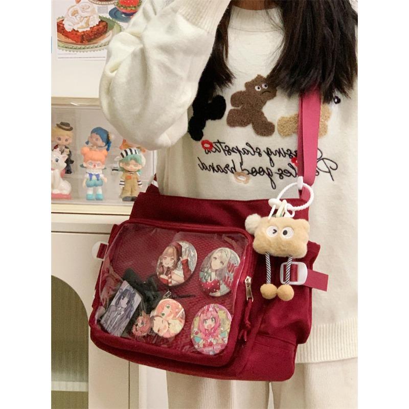 Academy style versatile simple two-dimensional large-capacity messenger bag female transparent shoulder bag oblique span pain bag