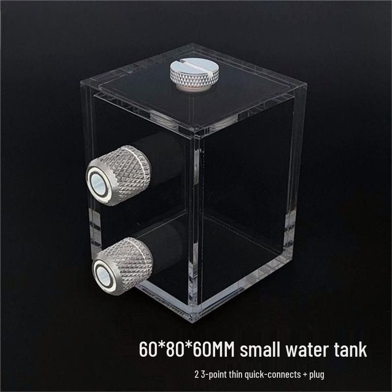 Transparent Acrylic Water-Cooled Mini Long Tank, 2-Point Thread, Various Sizes