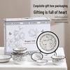 Elegant Ceramic Tableware Set: Thickened Bowls & Plates with Gift Box