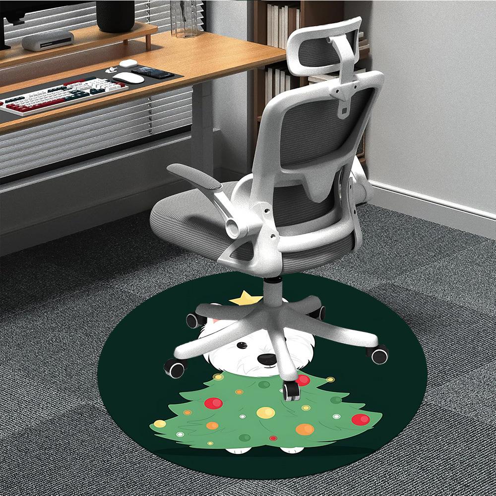 1pc Pup Tree Office Round Area Rug, Under Office Chairs Bedroom Living Room Home Decor, Room Deco 80cm