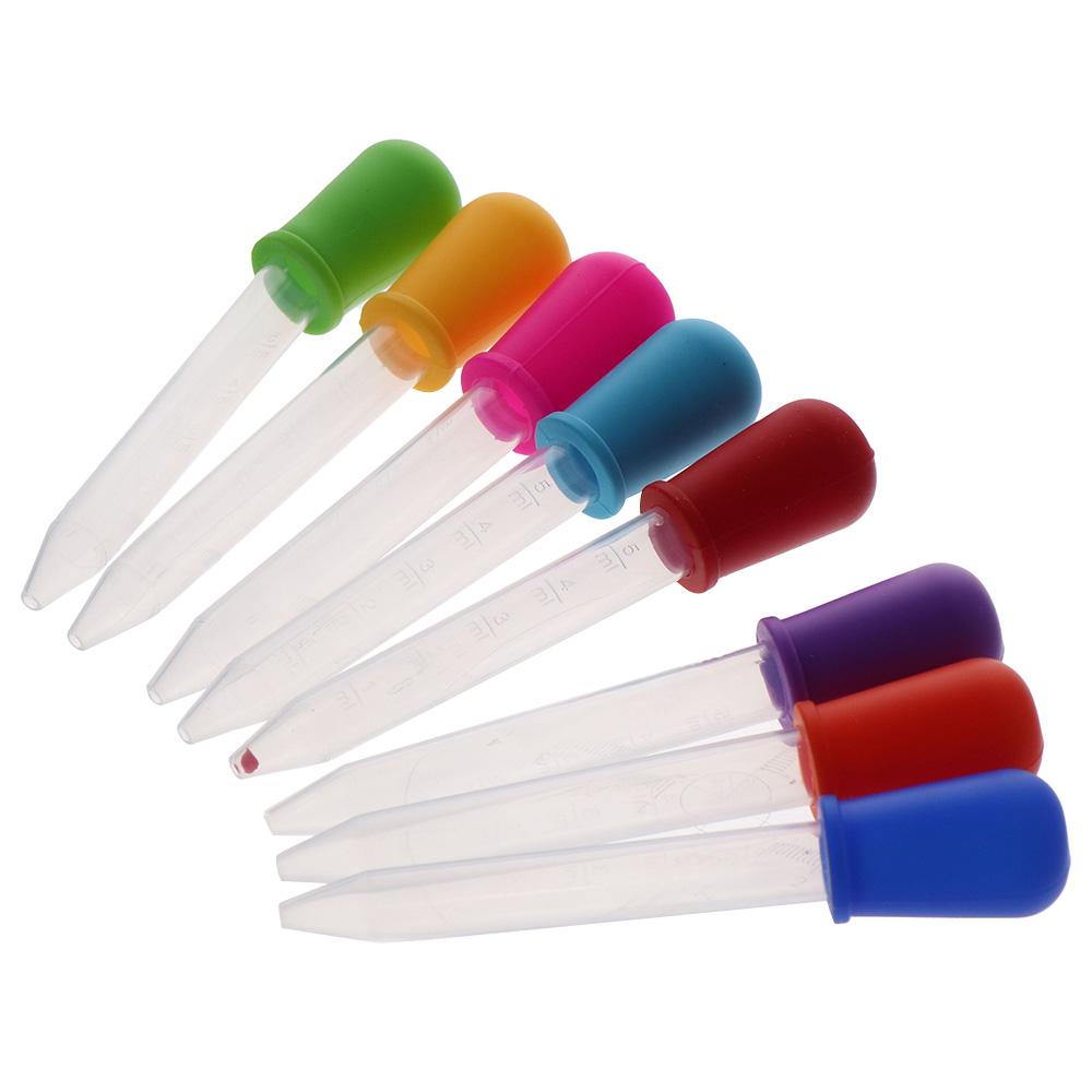 

8Pcs Clear Liquid Droppers 8 Colors Transfer Eyedropper Useful 5ml Straw Dropper Kids Candy Molds