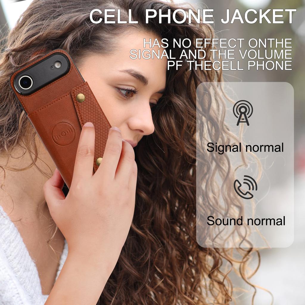 For iPhone Air Case with Card Slots Kickstand Leather + TPU Phone Cover