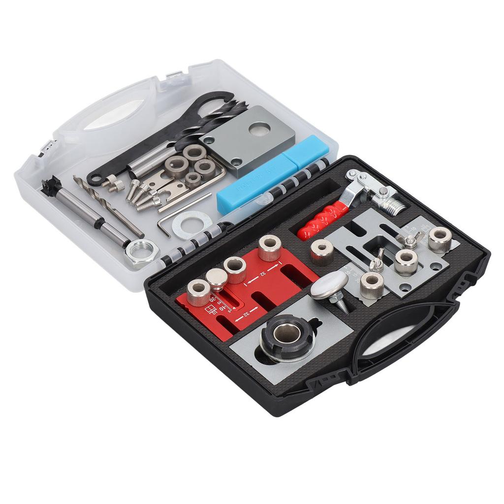 Dowel Jig Drill Hole Guide Locator Aluminium Alloy Drilling Tool Set Kit for Woodworking