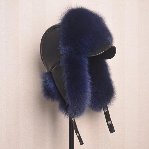 Hot High-end Luxury Fur Hat Men's Fox Fur Hat Lei Feng Cap Ear Cap Fur Necessary Hat Real Fur Hat 100% Sheepskin Top Fox Hat