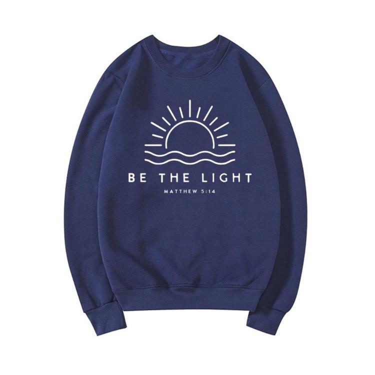 Women Christian Faith Be The Light Hoodie Bible Verse Pullover Mathew 5 14 Religious Sweatshirt Gift Top