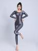 Sexy Women Yoga Shaper Dance Wear Oil Glossy Shiny Elastic Bodysuit Sheer See Through Satin Shapping Maid Tights Candy Color