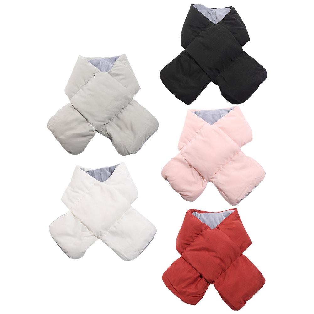 Chubby Down Neckerchief Thermal Thicken Neck Scarf Simple Winter Shawl Scarf Winter
