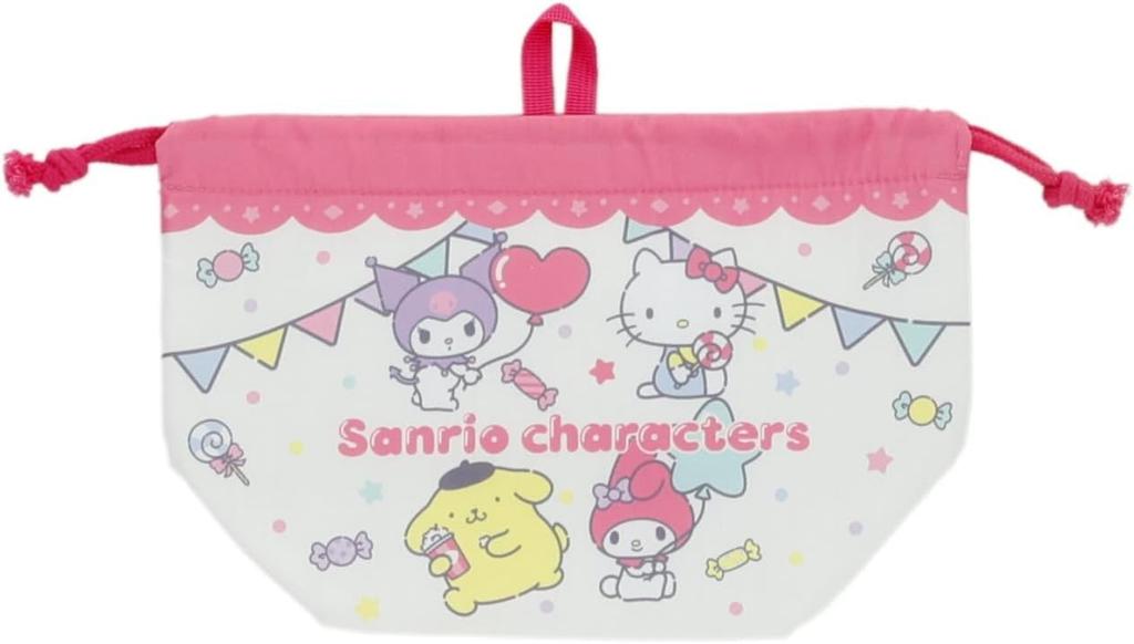 Marushin Bento Gusseted Drawstring Lunch Sanrio Pop School Entrance Perfect for and Elementary Perfect for Character 3065018000 Bag, Bag, Characters,
