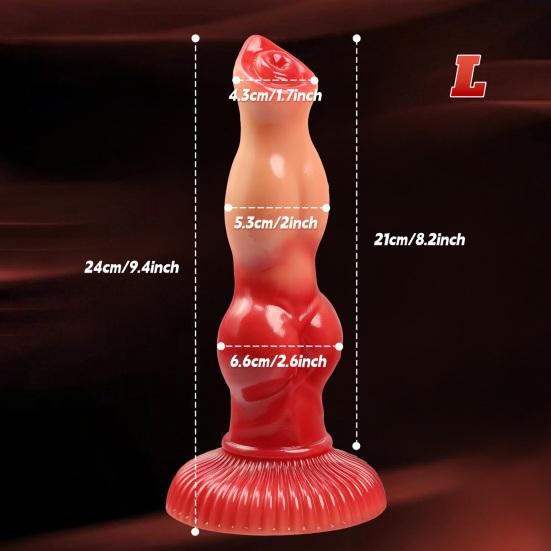 Realistic Dog Dildo for Women, Soft Silicone Fake Phallus with Unique Texture, Waterproof Manual Adult Toy for Solo