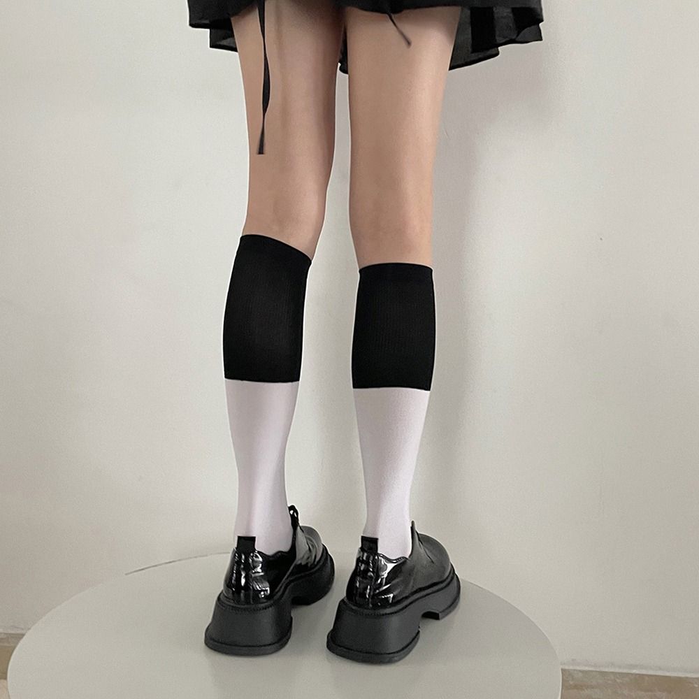 

Leg Socks For Women JK Summer Student Women Socks Female Hosiery Contrast Color Socks Calf Socks