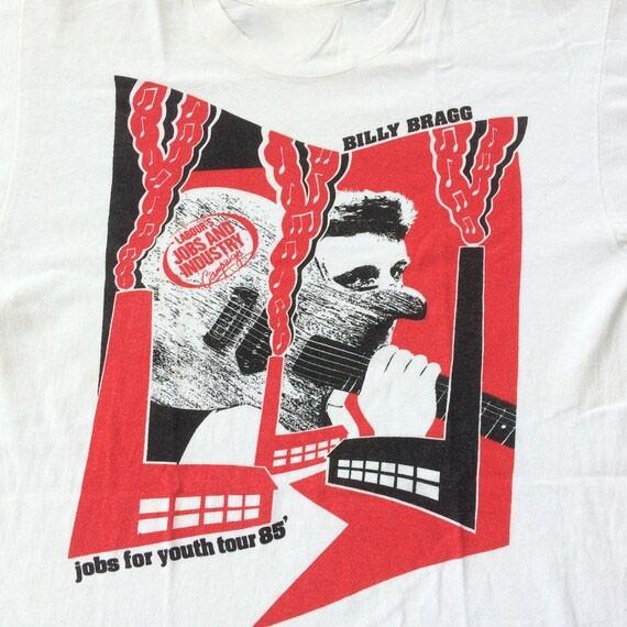 

Вінтажна футболка Billy Bragg 80-х Промо-тур Рідкісна П ята Футболка BO239 Унісекс Футболка L