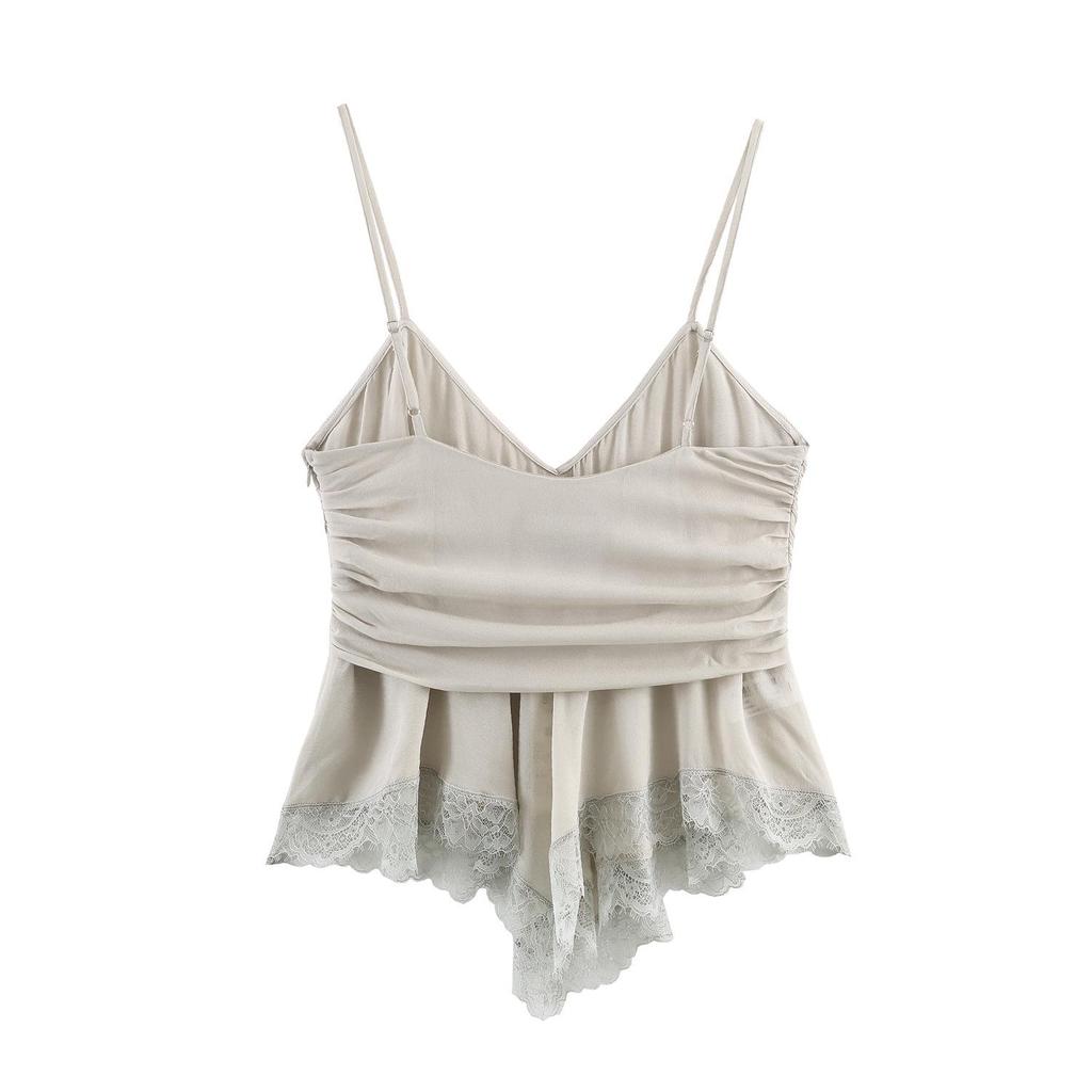 Spring 2026 European & American Style Women's Georgette Lace Camisole Top