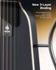 Donner Evo2 Travel Guitar Detachable Headphone Suitable for Apartment Buildings and Nighttime Black HUSH-I - Silent, Headless, Beginner-Friendly,