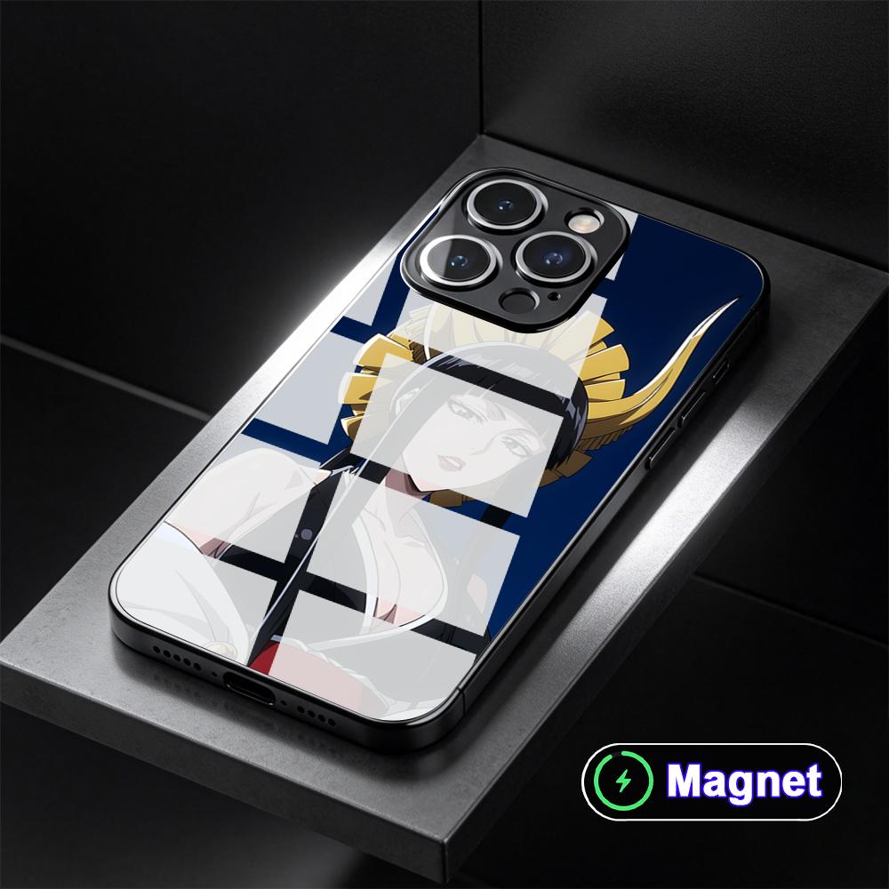 

Senjumaru Shutara Glass Magnet Mobile Phone Case for iPhone 17 16 15 14 13 12 11 Air Pro Max Plus Mini Colorful Cover iPhone 14 Pro Max