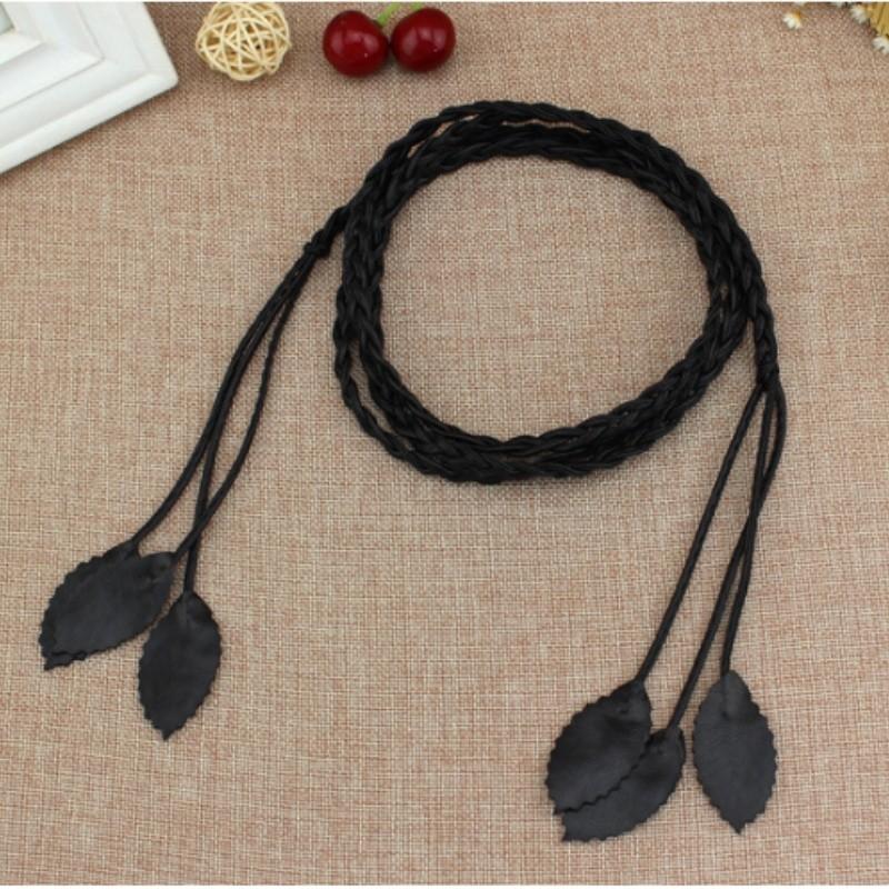 Trendy Handmade Knitted Waist Belt With Tassel Decoration For Women