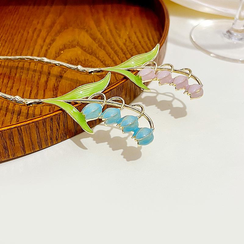 Mori Gentle Bell Orchid Hairpin Temperament New Chinese Hanfu Pearl Tassel Daily Coiffure Hairpin Hair Accessories