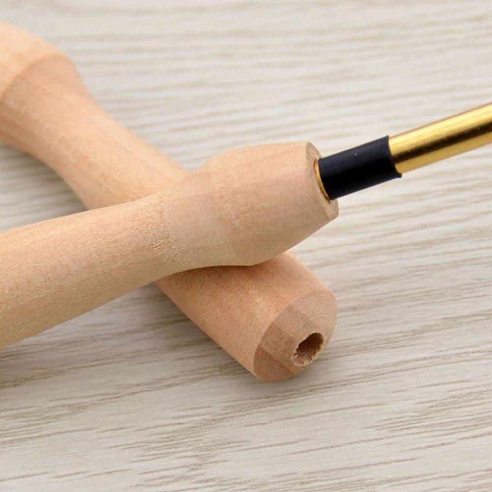 Embroidery Wood Handle Weaving Felting Craft Punching Needle Embroidery Pen Sewing Tool Threader