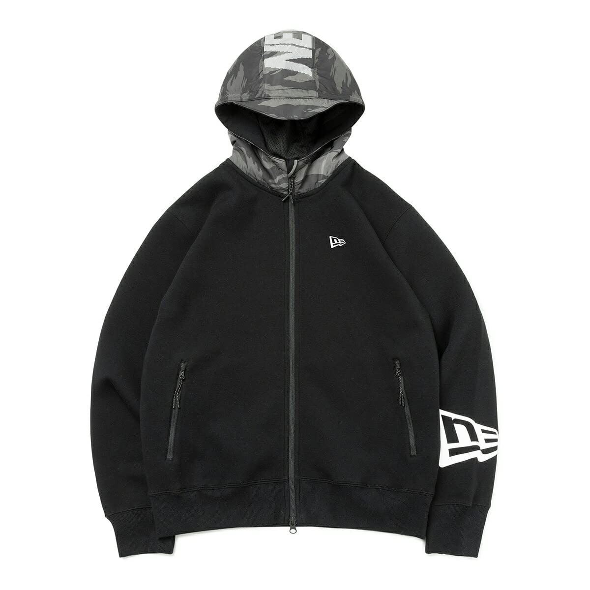 

New Era Long Sleeve Tech Sweat Hoodie Men s Full-Zip (13331011/13331012) чёрный