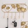 Ginkgo Leaf Key Holder Iron Art Wall Hooks Home Supplies Metal Coat Hooks  Door Back