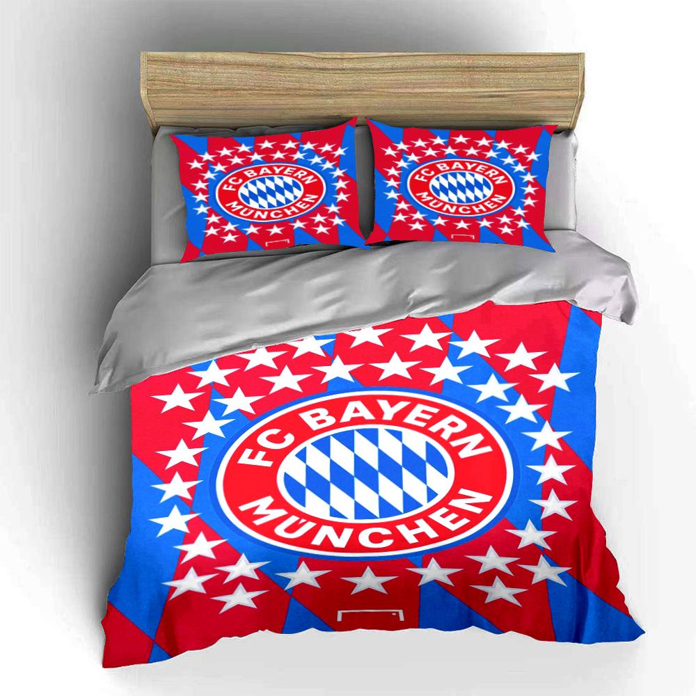 Bayern Munich Logo Bedding Set Bedding Duvet Cover Set Duvet Cover Pillowcases Home Decor (1 * Duvet Cover 2 * Pillowcases, Without Duvet Insert)