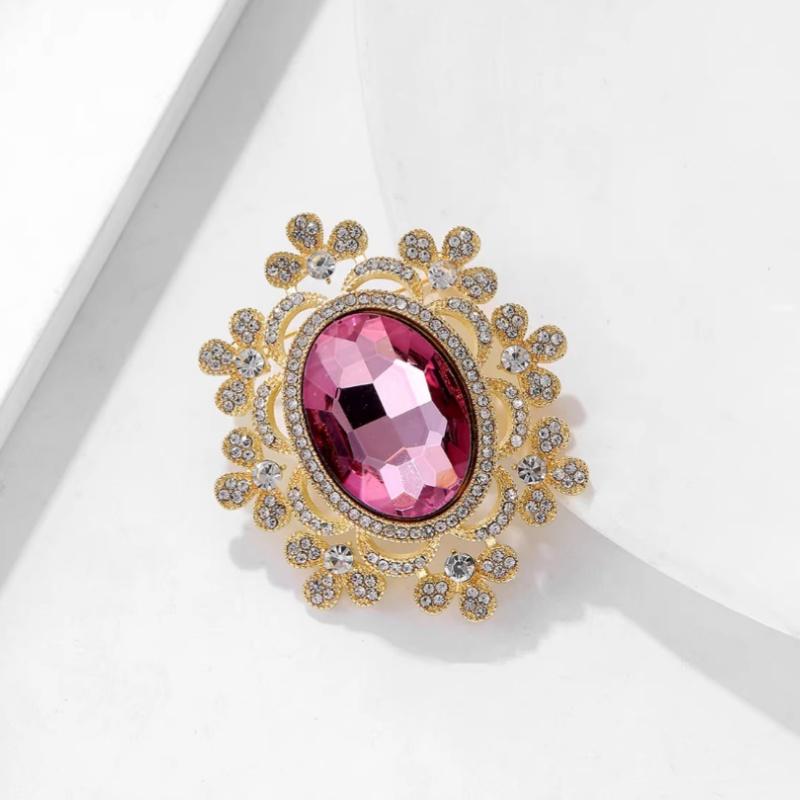 Vintage Court Crystal Brooch For Women Men Luxurious Suit Corsage Pin Office Party Backpack Gifts Jewelry Accessories