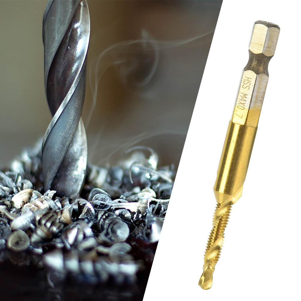 HSS 6.35mm Hex Shank Tap Drill Bit Through-Hole Inner Chip Removal Tap Drill 15mm(M3)