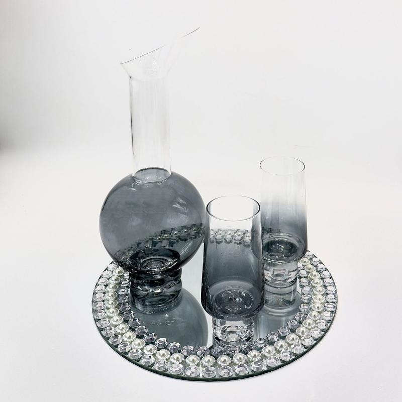Gradient Slanted Glass Decanter Set