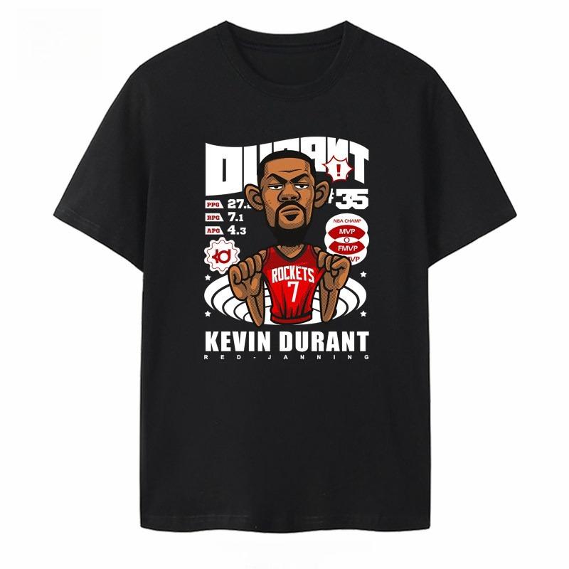 

Kevin Durant Tshirt Kevin Durant shortsleeved jersey with number 7 Basketball sportswear casual top for Unisex Summer Top 4XL