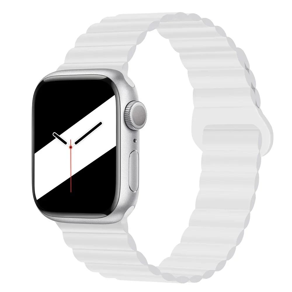 Magnetic Strap For Apple Watch Bands 45mm 38mm 49mm 40mm 42mm 41mm Silicone Sport Bracelet iWatch Series Ultra 9 6 5 7 8 Se 44mm