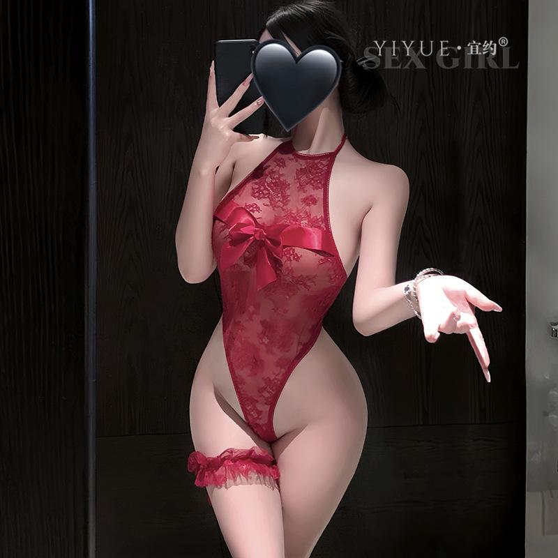 Romantic and Interesting Underwear, high-end French jumpsuit, Women's lace Seductress, Pure Desire, Flirting, Sexy pajamas 1510
