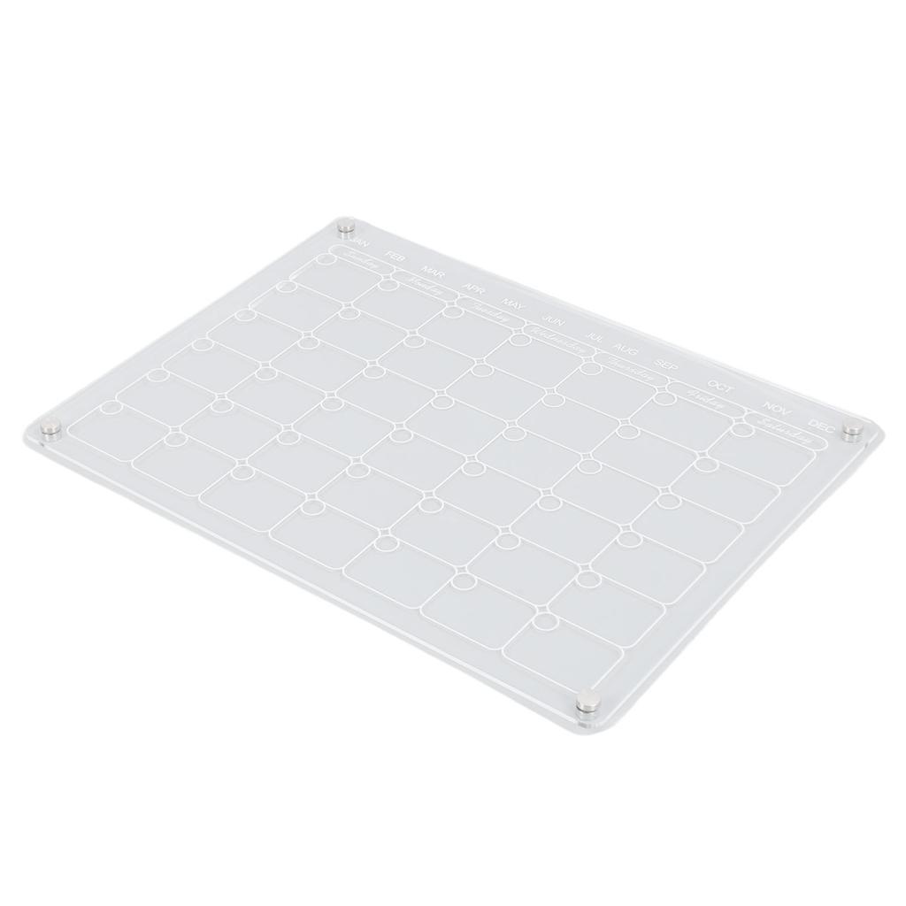 Magnetic Memo Calendar Reusable Erasable Daily Planner Acrylic Magnetic Calendar for Refrigerator