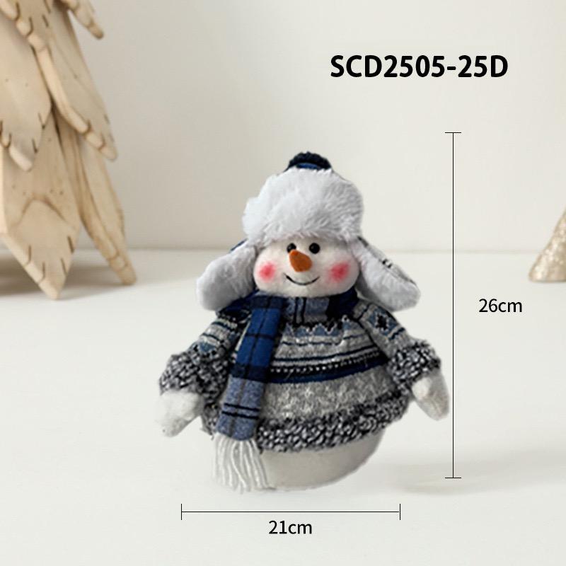 HOMZY Christmas Snowman Doll Plush Toy Stuffed Snowman Figurine Xmas Ornaments for Home Decorations Tabletop Centerpieces