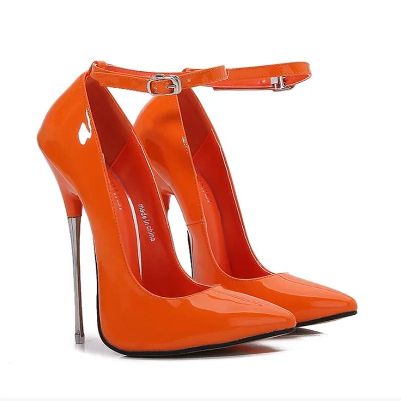 Extrem hohe Absätze, 16 cm, Damen-Pumps mit Metallabsatz, mehrfarbig, hohe Absätze, Schuhe für Damen, Pole Dance, sexy Absätze, Modelshow, große Größe