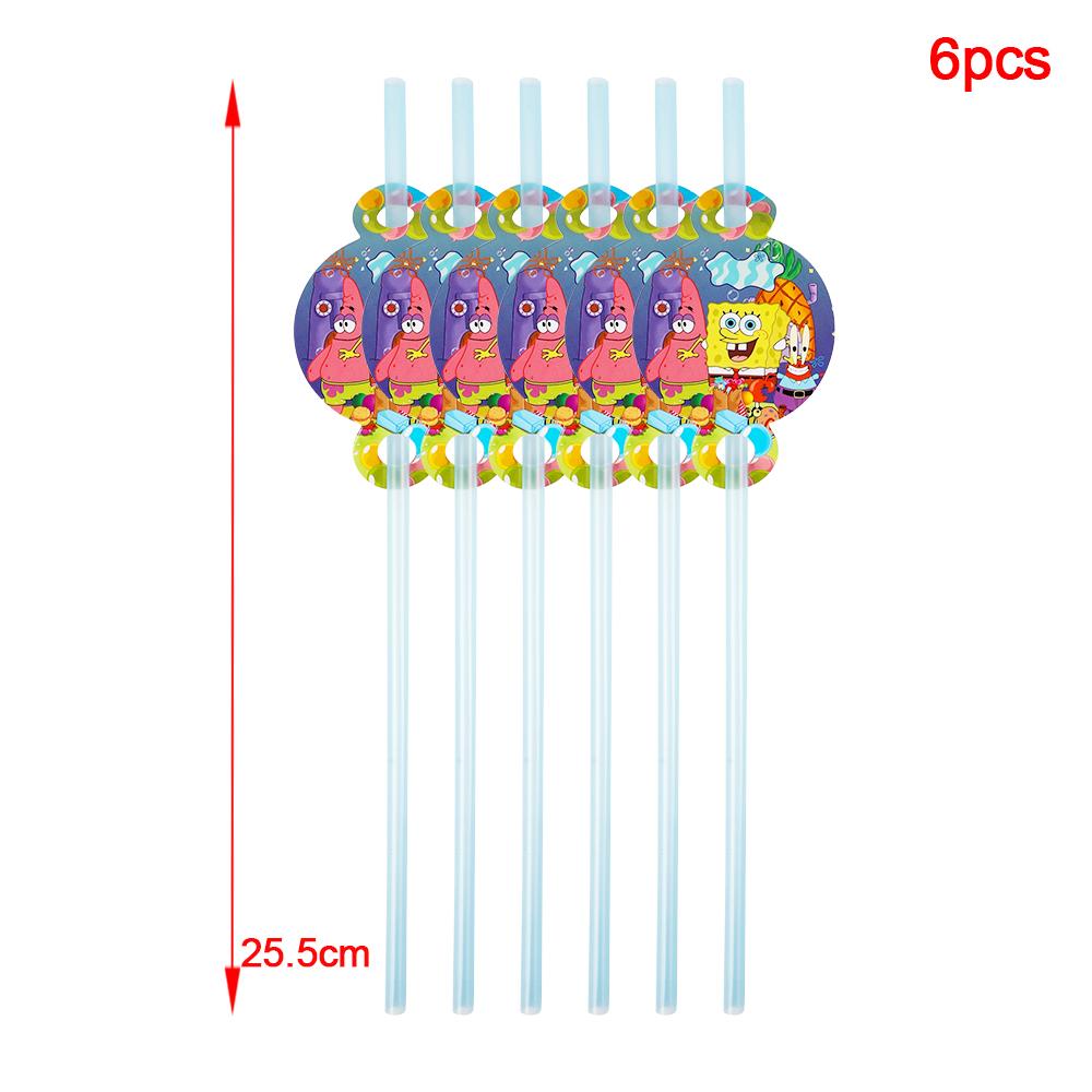 Cartoon SpongeBob Birthday Party Themed Disposable Tableware Balloon Set Party Hat Mask Napkin Horn Banner Backdrop Baby Shower