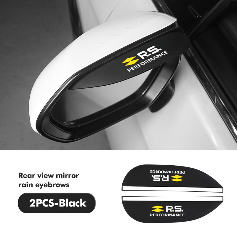2PCS Car Rearview Mirror Sticker Rain Eyebrow Protector Cover For Renault RS Clio Scenic Logan Megane Koleos Sandero Safrane S444