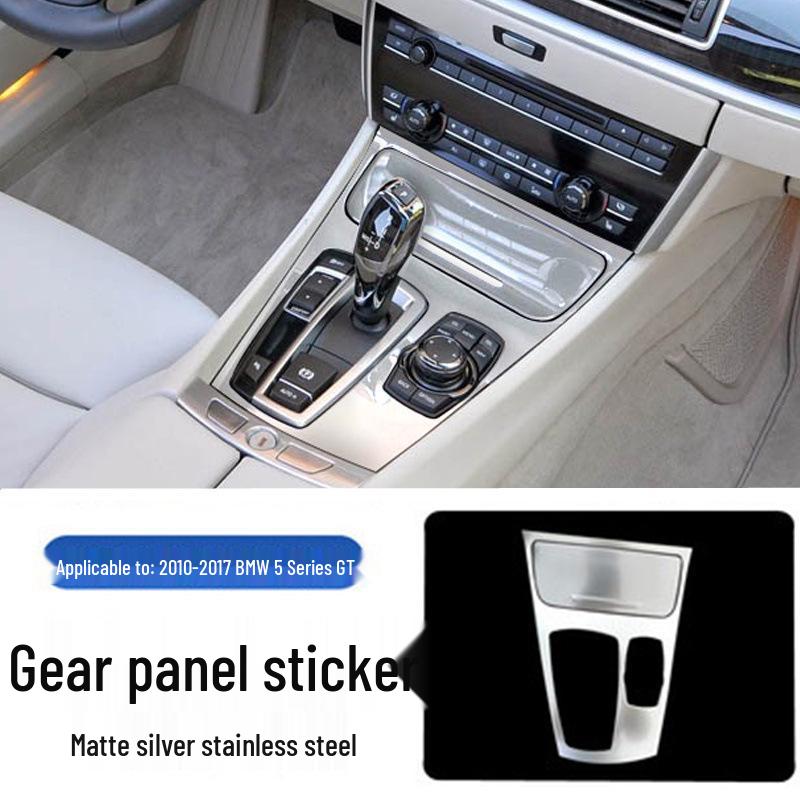 BMW 5 Series GT Interior Modification: Center Console Vent & Window Lift Handle Bright Strip Stickers for 528 535i.