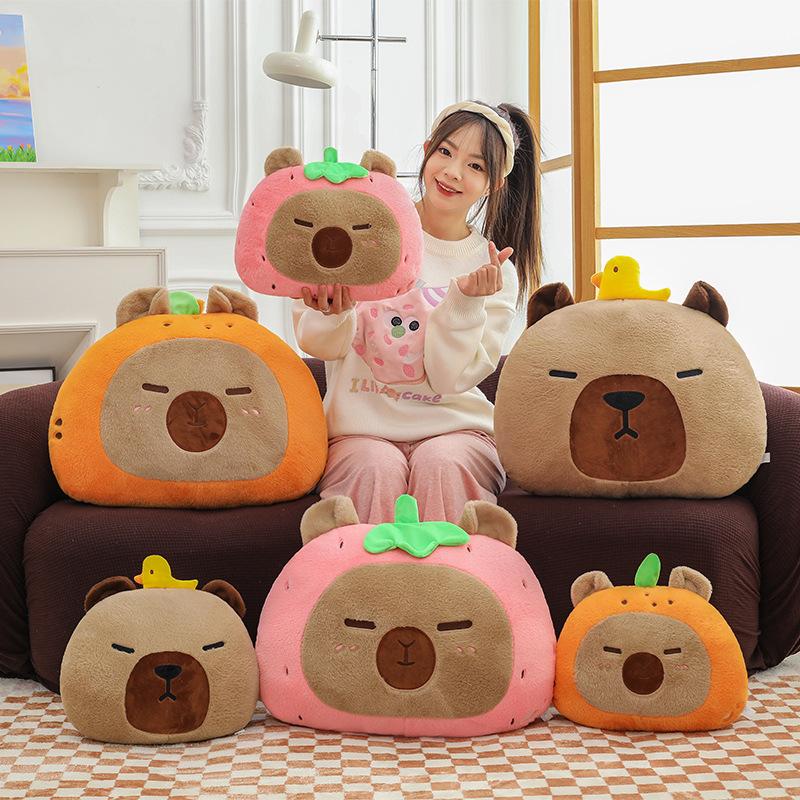Cartoon Creative Kapibala Plush Toy Pillow Capybar Office Tatami Bedside Sofa Seat Cushion