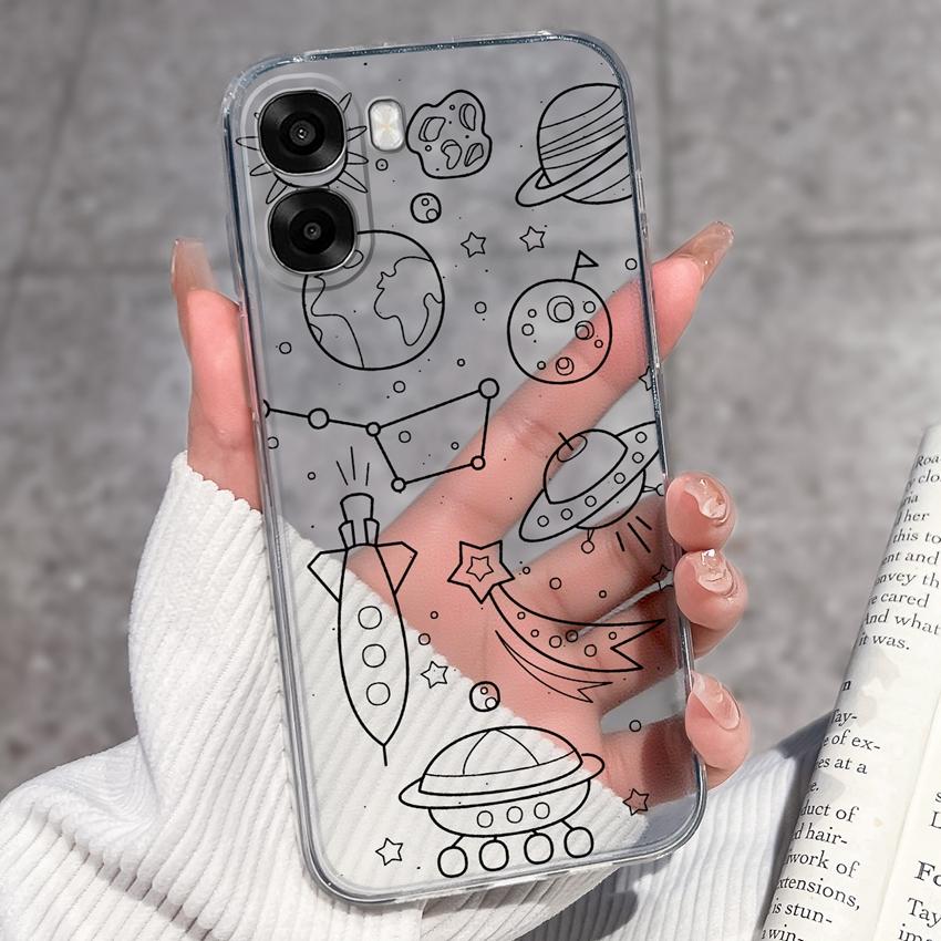 Kompatibilní Pro Oppo A6x A5x A6 Pro A39 K12x Kryt na telefon Roztomilý vzor Malý princ Měkké průhledné silikonové pouzdro s chráničem objektivu Pro Oppo Nárazníkové pouzdro