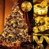 Christmas Tree Decorations Ribbon String Lights 32ft 100 Led Fairy Lights Battery-Powered Copper Wire Ribbon Bows Lights for Christmas New Year Decor