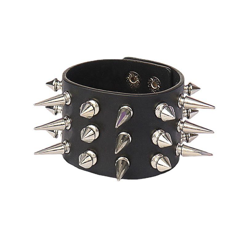 Punk Gothic Rivet PU Leather Bracelet